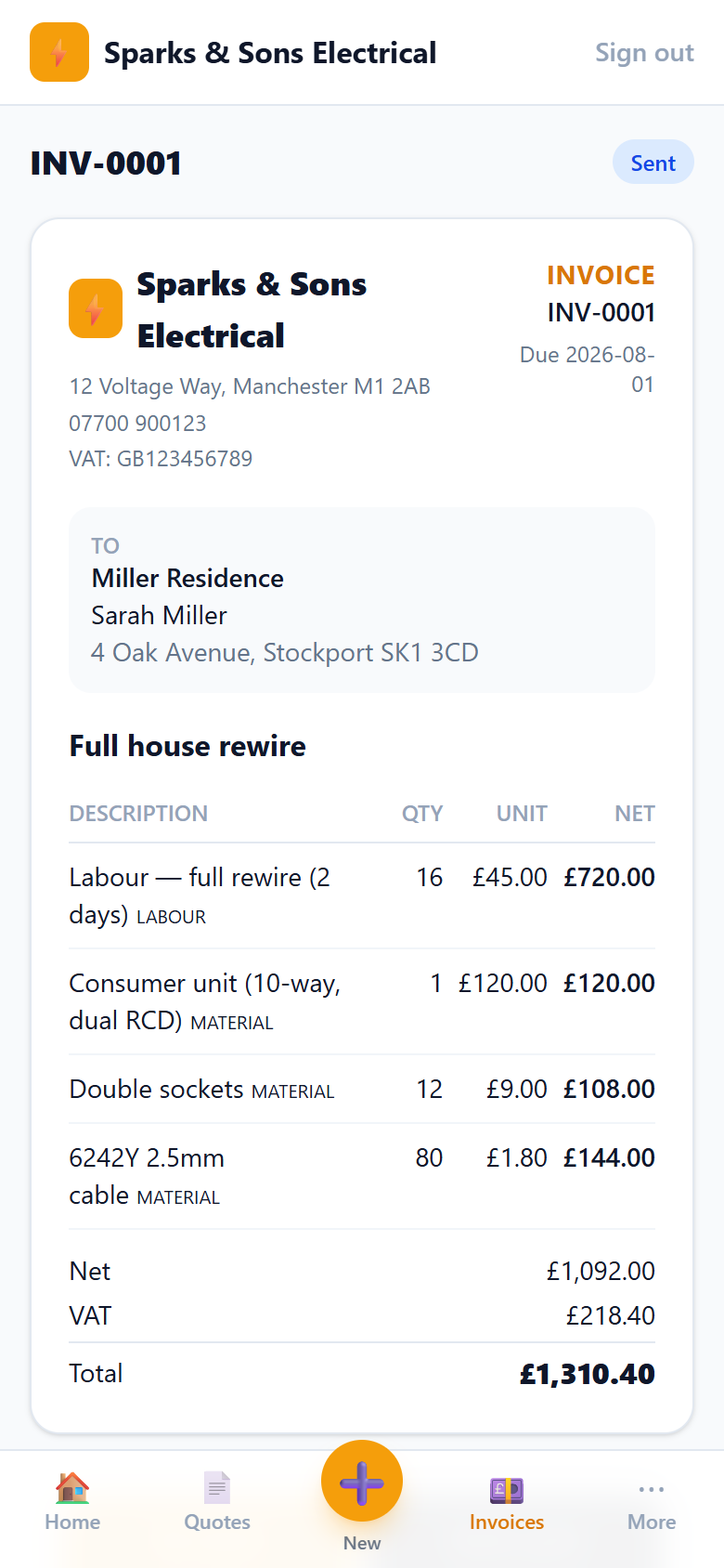 Send a proper, branded invoice